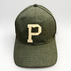 Portland Gear Mens Green “P” Oregon Wool Blend Adjustable Leather Strapback Hat